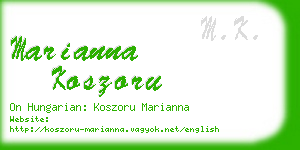 marianna koszoru business card